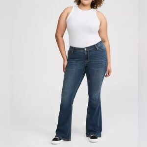 Torrid Lux slim boot cut jeans dark wash sz 14 short petite WJ139